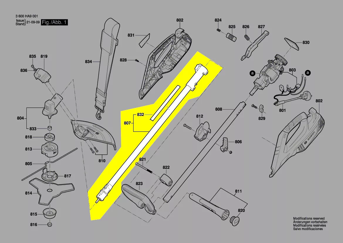 tube de transmission télescopique réf. F 016 F04 835 Bosch